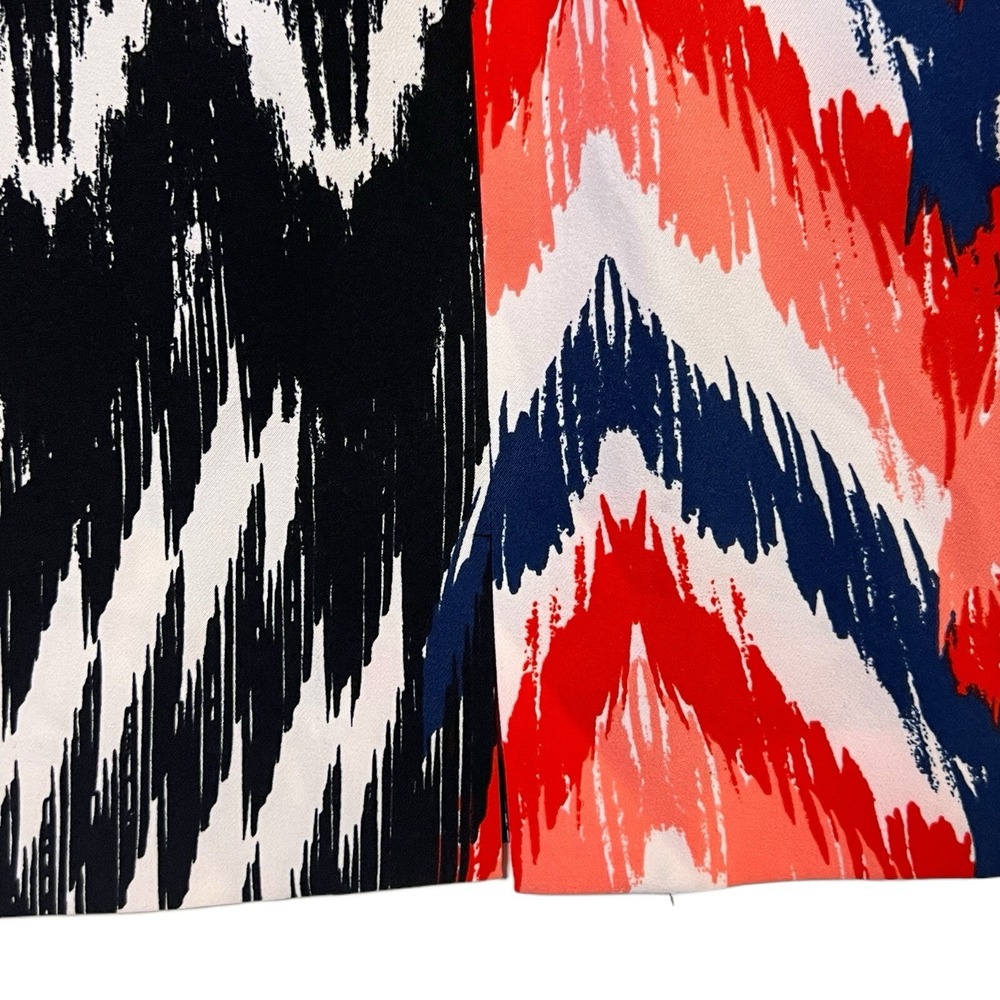 Jones New York Dress Size 8 Red Blue White‎ Geometric Print Short Sleeve - Picture 6 of 14